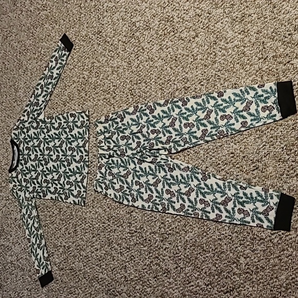JAMMIES FOR FAMILIES GIRLS 2 PIECE GREEN PINES PAJAMA SET SIZE EXTRA SMALL 6/6X - Picture 2 of 9
